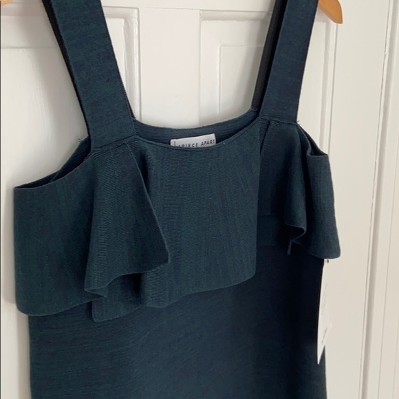 Apiece Apart teal Lira knit cold shoulder dress - Picture 3 of 5